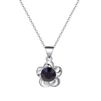 Vintage Simple Inlaid Zircon Tassel Water Drop Flower Necklace Wholesale Nihaojewelry sku image 4