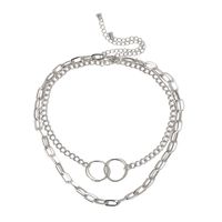 Wholesale Jewelry Fashion Double Ring Iron Plating Necklace sku image 1