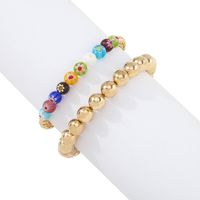 Fashion Colored Glass Beads Alloy Bracelet Wholesale Nihaojewelry sku image 1