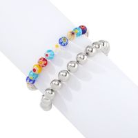 Fashion Colored Glass Beads Alloy Bracelet Wholesale Nihaojewelry sku image 2