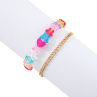 Candy Color Resin Butterfly Heart-shaped Beaded Bracelet Set Wholesale Nihaojewelry sku image 4
