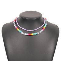 Fashion Bohemian Color Miyuki Beads Resin Letter Necklace Wholesale Nihaojewelry sku image 1
