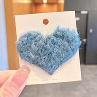 New Plush Heart Color Hairpin Wholesale Nihaojewelry sku image 2