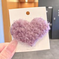 New Plush Heart Color Hairpin Wholesale Nihaojewelry sku image 3