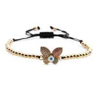 Fashion Colorful Zircon Inlaid Butterfly Adjustable Copper Bracelet Wholesale Nihaojewelry sku image 2