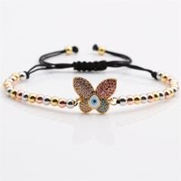 Fashion Colorful Zircon Inlaid Butterfly Adjustable Copper Bracelet Wholesale Nihaojewelry sku image 1