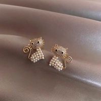 Pendientes De Perlas De Gato Coreano Al Por Mayor Nihaojewelry sku image 1