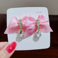 Retro Bow Chiffon Silk Yarn Ribbon Earrings Wholesale Nihaojewelry sku image 4