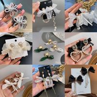 Retro Bow Chiffon Silk Yarn Ribbon Earrings Wholesale Nihaojewelry main image 1