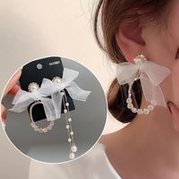 Retro Bow Chiffon Silk Yarn Ribbon Earrings Wholesale Nihaojewelry main image 6