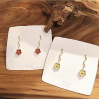 Simple Little Yellow Vitality Color Glazed Flower Earrings Wholesale Nihaojewelry main image 4