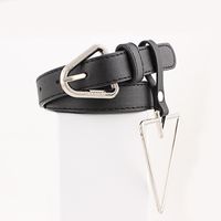 Fashion Woman Faux Leather Metal Triangle Buckle Belt Strap For Jeans Dress Multicolor Nhpo134221 sku image 3