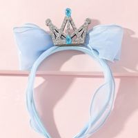 Bowknot Net Yarn Crown Kids Headband Wholesale Nihaojewelry main image 4