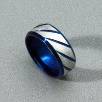 Simple Stripe Stainless Steel Frosted Ring Wholesale Nihaojewelry main image 3