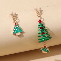 Christmas Series Creative Wild Small Fresh Asymmetric Christmas Tree Earrings main image 1