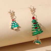 Christmas Series Creative Wild Small Fresh Asymmetric Christmas Tree Earrings main image 2