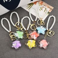 Acrylic Floating Liquid Milk Five-pointed Star Keychain Wholesale Nihaojewelry main image 4