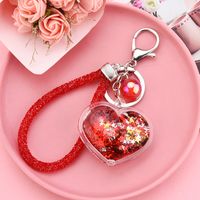 Acrylic Heart Flowable Sequins Quicksand Keychain Wholesale Nihaojewelry main image 1