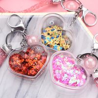 Coeur Acrylique Paillettes Fluides Quicksand Keychain Gros Nihaojewelry main image 6