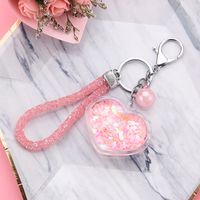 Coeur Acrylique Paillettes Fluides Quicksand Keychain Gros Nihaojewelry main image 5