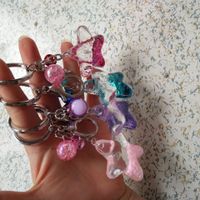 Korean Acrylic Five-pointed Star Flowing Sequins Keychain Wholesale Nihaojewelry main image 4