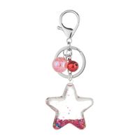 Korean Acrylic Five-pointed Star Flowing Sequins Keychain Wholesale Nihaojewelry main image 6