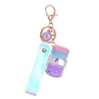 Cute Acrylic Simulation Yogurt Bottle Floating Kitten Doll Keychain Wholesale Nihaojewelry main image 6