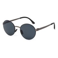 Simple Fashion Round Frame Spring Leg Screwless Steel Lens Sunglasses Wholesale Nihaojewelry main image 3