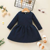 Casual Solid Cololong-sleeved A-line Children's Dress Wholesale Nihaojewelry main image 2