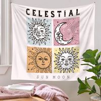 Bohemian Tarot Moon Sun Printing Psychedelic Background Cloth Tapestry Wholesale Nihaojewelry main image 1