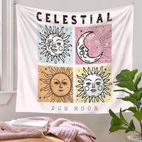 Bohemian Tarot Moon Sun Printing Psychedelic Background Cloth Tapestry Wholesale Nihaojewelry main image 2
