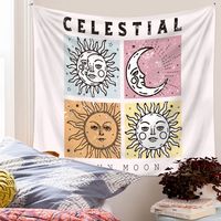 Bohemian Tarot Moon Sun Printing Psychedelic Background Cloth Tapestry Wholesale Nihaojewelry main image 4