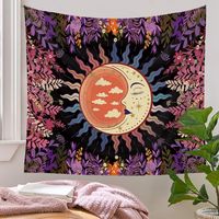 Bohemian Psychedelic Plant Sun Moon Printing Background Decoration Tapestry Wholesale Nihaojewelry main image 1