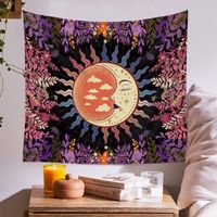 Bohemian Psychedelic Plant Sun Moon Printing Background Decoration Tapestry Wholesale Nihaojewelry main image 6