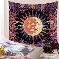 Bohemian Psychedelic Plant Sun Moon Printing Background Decoration Tapestry Wholesale Nihaojewelry main image 5