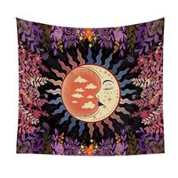 Bohemian Psychedelic Plant Sun Moon Printing Background Decoration Tapestry Wholesale Nihaojewelry main image 3