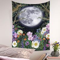 Bohemian Psychedelic Plant Moon Printing Hanging Decoration Cloth Tapestry Wholesale Nihaojewelry main image 5