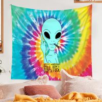 Bohemian Skull Alien Background Cloth Psychedelic Tapestry Wholesale Nihaojewelry main image 5