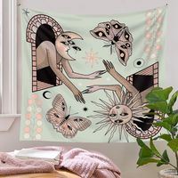 Bohemian Psychedelic Sun Moon Butterfly Printing Hanging Cloth Tapestry Wholesale Nihaojewelry main image 1