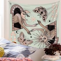 Bohemian Psychedelic Sun Moon Butterfly Printing Hanging Cloth Tapestry Wholesale Nihaojewelry main image 4