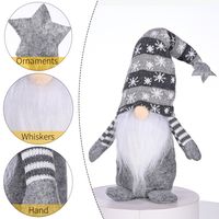 Christmas Five-pointed Star Snowflake Knitted Hat Rudolph Decoration Wholesale Nihaojewelry main image 5