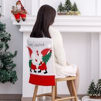 Weihnachten Bestickte Rote Und Weiße Flanell-stuhl-abdeckung Großhandel Nihaojewelry main image 1