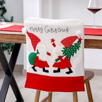 Christmas Embroidered Red And White Flannel Chair Cover Wholesale Nihaojewelry main image 3