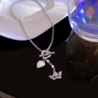 Collier De Perles D&#39;ange Coeur En Acier Titane De Mode En Gros Nihaojewelry main image 1