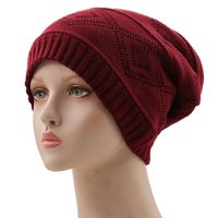 Solid Color Wool Diamond Knitted Hat Wholesale Nihaojewelry main image 4