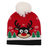 Fashion Contrast Color Jacquard Wool Ball Christmas Knitted Hat Woolen Hat Wholesale Nihaojewelry main image 4