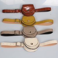 Green Semicircle Women's Belt Waist Bag Thin Belt Popular Small Waist Bag Belt Stone Pattern Japanese And Korean Style Coin Purse main image 2