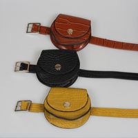 Green Semicircle Women's Belt Waist Bag Thin Belt Popular Small Waist Bag Belt Stone Pattern Japanese And Korean Style Coin Purse main image 6