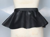 Ultra-ancho Cintura Sello Exterior Pu Cuero Falda Decoración Mujer Versátil Cinturón Camisa Vestido Negro main image 4