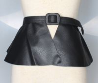 Ultra-ancho Cintura Sello Exterior Pu Cuero Falda Decoración Mujer Versátil Cinturón Camisa Vestido Negro main image 5